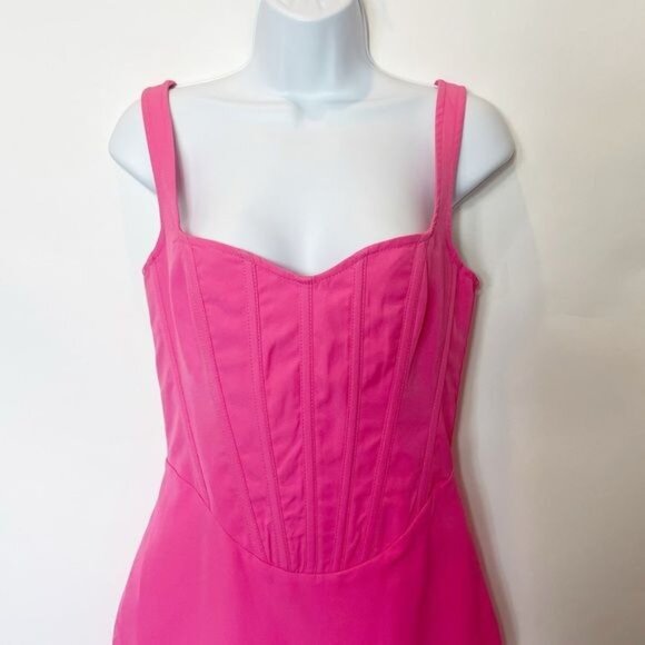 Bardot Fitted Corset Midi Dress Lili Pink Size 4 NWT - Picture 8 of 16